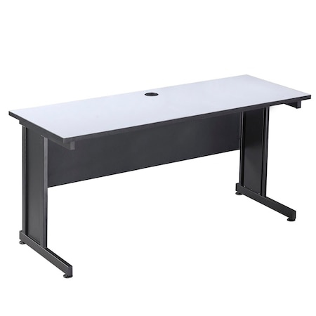 Interion By Global Industrial Office Desk, 24 in D X 30 in H, 60 in W X Steel Frame, Laminate Top, Gray 240345GY